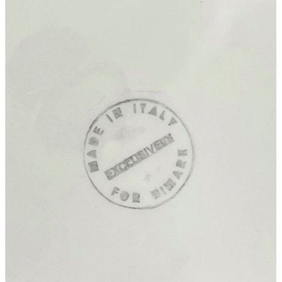 Vintage Serving Bowl Ceramic Octagon Peach Butterfly Floral Design Made in Italy - Picture 7 of 7